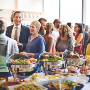 Group of employees attending cultural celebration at work